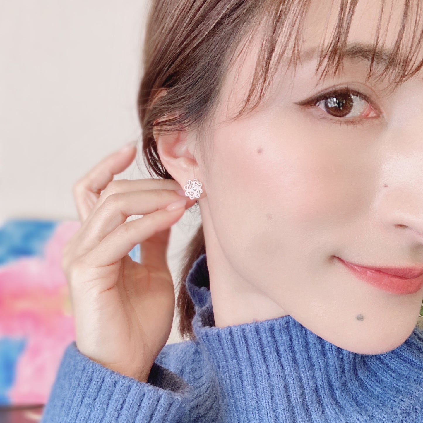 【Filigrana com Amor フィリグラーナ・コン・アモール】ギフトセット・NATURE ラック ネックレス＆ピアス・イヤリング シルバー/フィリグリー銀線細工