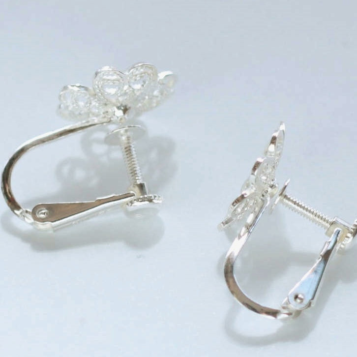 【Filigrana com Amor フィリグラーナ・コン・アモール】ギフトセット・NATURE ラック ネックレス＆ピアス・イヤリング シルバー/フィリグリー銀線細工
