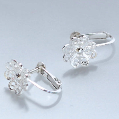 【Filigrana com Amor フィリグラーナ・コン・アモール】ギフトセット・NATURE ラック ネックレス＆ピアス・イヤリング シルバー/フィリグリー銀線細工