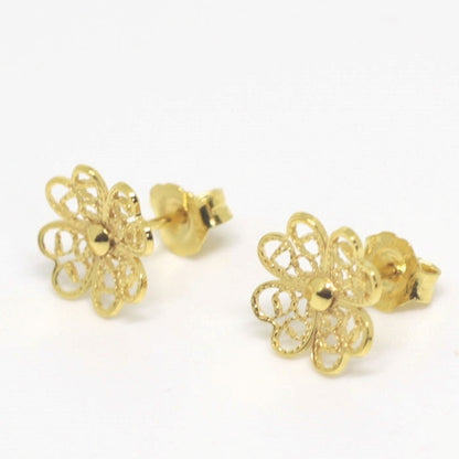 【Filigrana com Amor フィリグラーナ・コン・アモール】ギフトセット・NATURE ラック ネックレス＆ピアス・イヤリング ゴールド/フィリグリー銀線細工