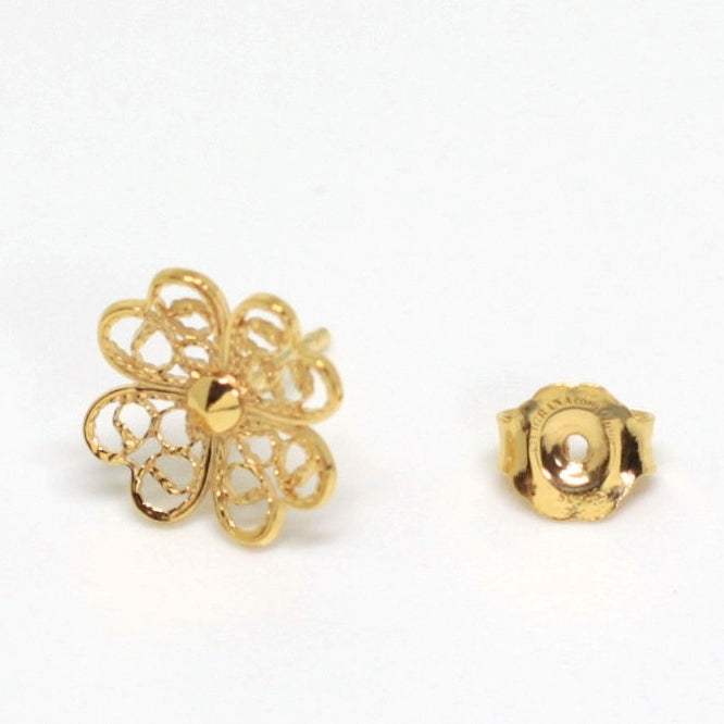 【Filigrana com Amor フィリグラーナ・コン・アモール】ギフトセット・NATURE ラック ネックレス＆ピアス・イヤリング ゴールド/フィリグリー銀線細工