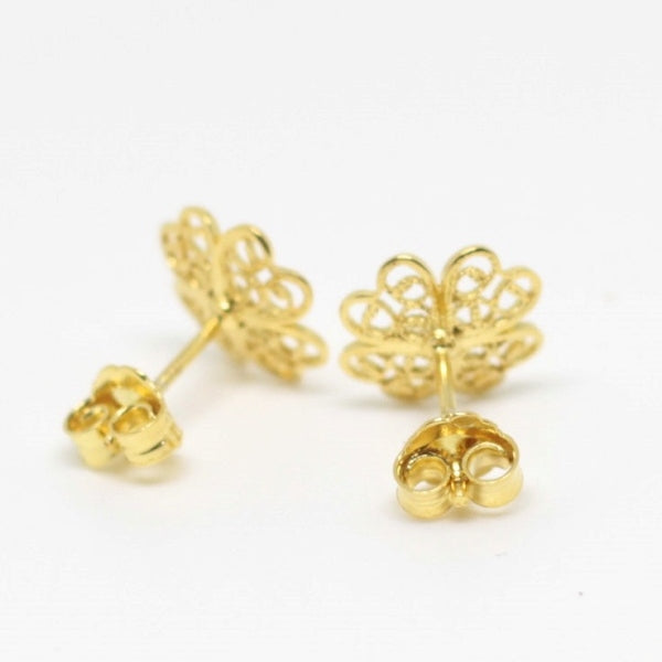 【Filigrana com Amor フィリグラーナ・コン・アモール】ギフトセット・NATURE ラック ネックレス＆ピアス・イヤリング ゴールド/フィリグリー銀線細工