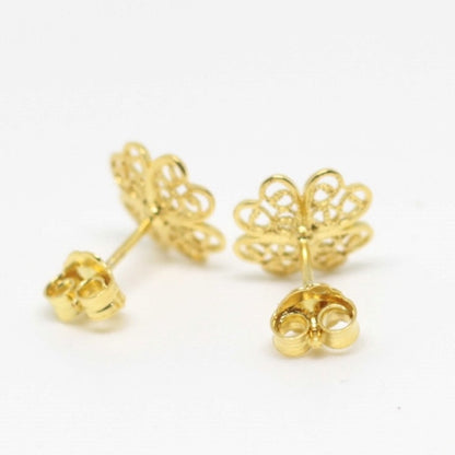 【Filigrana com Amor フィリグラーナ・コン・アモール】ギフトセット・NATURE ラック ネックレス＆ピアス・イヤリング ゴールド/フィリグリー銀線細工
