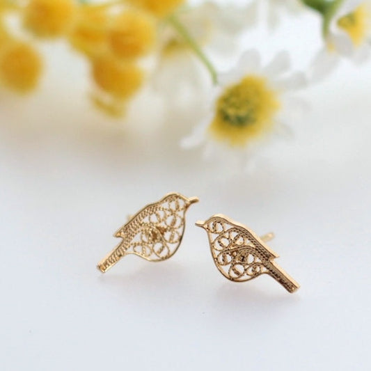 【Filigrana com Amor フィリグラーナ・コン・アモール】NATURE ウィンズ ピアス ゴールド/フィリグリー銀線細工・金線細工