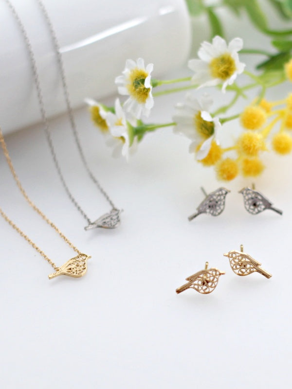 【Filigrana com Amor フィリグラーナ・コン・アモール】NATURE ウィンズ ピアス ゴールド/フィリグリー銀線細工・金線細工