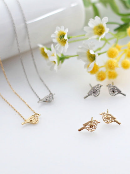 【Filigrana com Amor フィリグラーナ・コン・アモール】NATURE ウィンズ ピアス ゴールド/フィリグリー銀線細工・金線細工